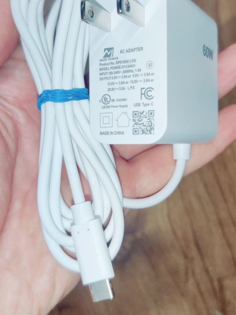 Mass Power 60W USB C Fast Charger AC Adapter Charger Power Supply 20V 3A